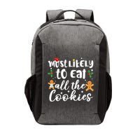 Most Likely To Eat All The Cookies Funny Christmas Vector Backpack