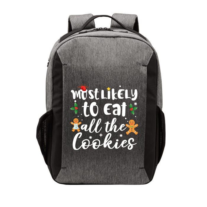 Most Likely To Eat All The Cookies Funny Christmas Vector Backpack