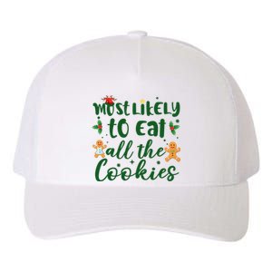 Most Likely To Eat All The Cookies Funny Christmas Yupoong Adult 5-Panel Trucker Hat