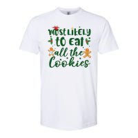 Most Likely To Eat All The Cookies Funny Christmas Softstyle CVC T-Shirt