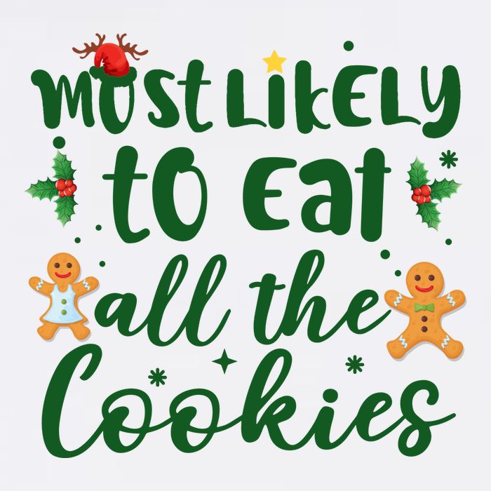 Most Likely To Eat All The Cookies Funny Christmas Apron