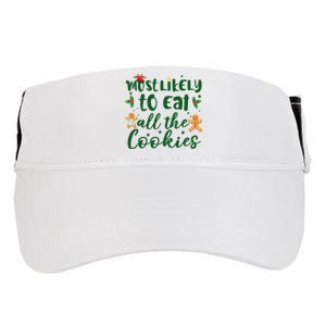 Most Likely To Eat All The Cookies Funny Christmas Adult Drive Performance Visor