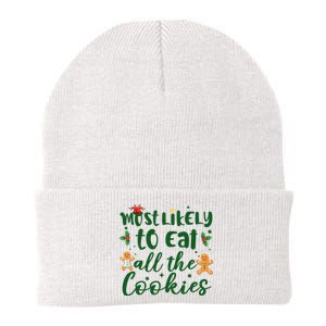 Most Likely To Eat All The Cookies Funny Christmas Knit Cap Winter Beanie