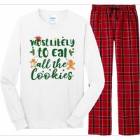 Most Likely To Eat All The Cookies Funny Christmas Long Sleeve Pajama Set