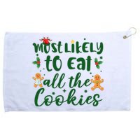 Most Likely To Eat All The Cookies Funny Christmas Grommeted Golf Towel