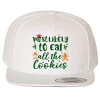 Most Likely To Eat All The Cookies Funny Christmas Wool Snapback Cap