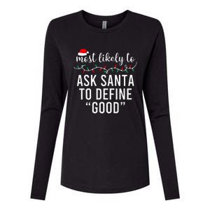 Most Likely To Christmas  Matching Family Pajamas Funny Womens Cotton Relaxed Long Sleeve T-Shirt