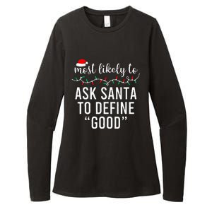 Most Likely To Christmas  Matching Family Pajamas Funny Womens CVC Long Sleeve Shirt