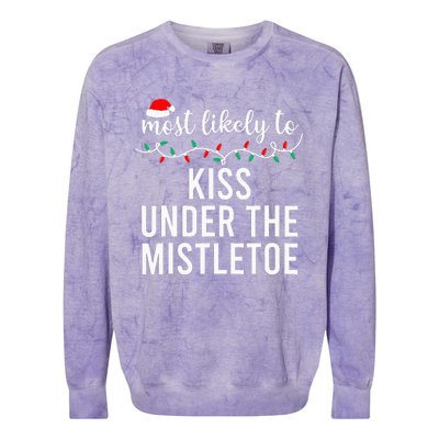 Most Likely To Christmas Matching Family Pajamas Colorblast Crewneck Sweatshirt