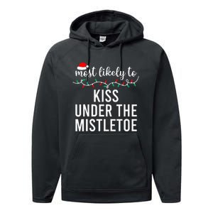 Most Likely To Christmas Matching Family Pajamas Performance Fleece Hoodie