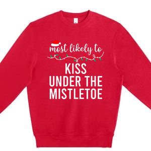 Most Likely To Christmas Matching Family Pajamas Premium Crewneck Sweatshirt