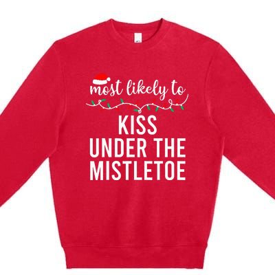 Most Likely To Christmas Matching Family Pajamas Premium Crewneck Sweatshirt