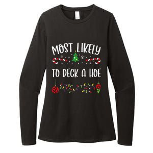 Most Likely To Deck A Hoe Funny Christmas Family Matching Cute Christmas Famil Womens CVC Long Sleeve Shirt