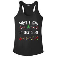 Most Likely To Deck A Hoe Funny Christmas Family Matching Cute Christmas Famil Ladies PosiCharge Competitor Racerback Tank