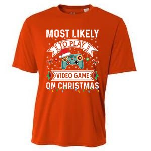 Most Likely To Play Video Gameon Christmas Video Game Lover Gift Cooling Performance Crew T-Shirt