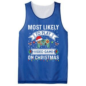 Most Likely To Play Video Gameon Christmas Video Game Lover Gift Mesh Reversible Basketball Jersey Tank