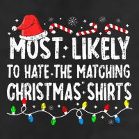 Most Likely To Hate Matching Christmas Family Pajamas 7 Panel Mesh Trucker Snapback Hat