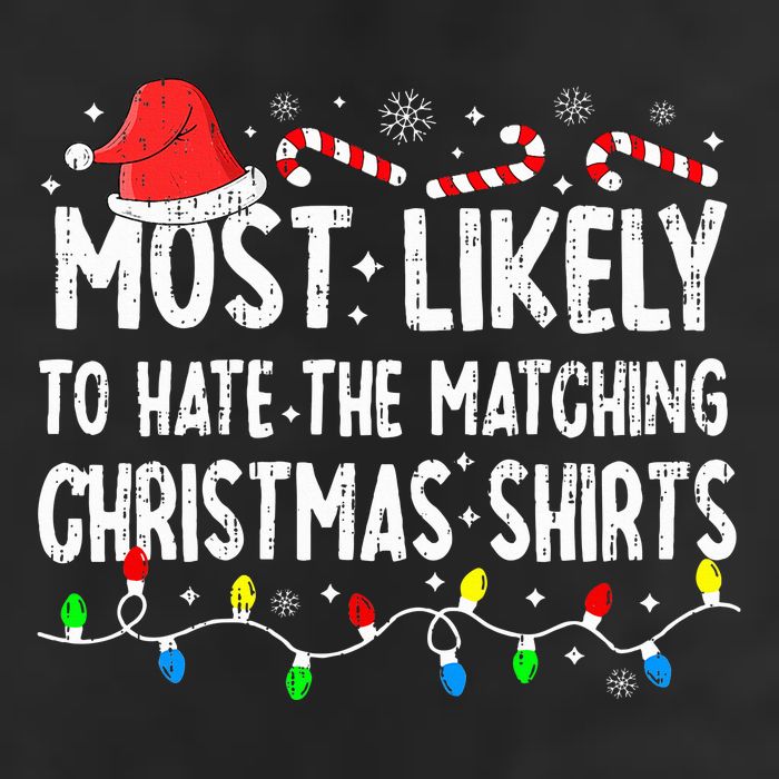 Most Likely To Hate Matching Christmas Family Pajamas 7 Panel Mesh Trucker Snapback Hat