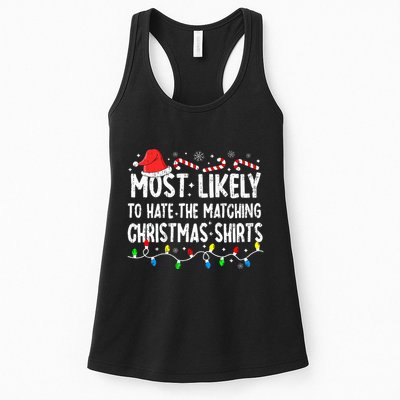 Most Likely To Hate Matching Christmas Family Pajamas Womens Tank Top