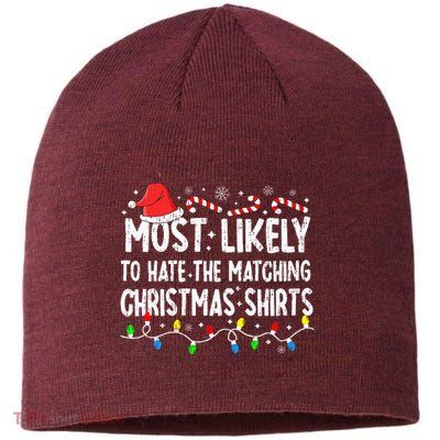 Most Likely To Hate Matching Christmas Family Pajamas Sustainable Beanie