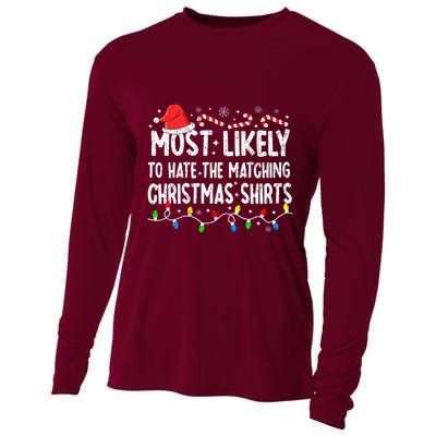 Most Likely To Hate Matching Christmas Family Pajamas Cooling Performance Long Sleeve Crew