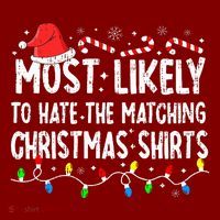 Most Likely To Hate Matching Christmas Family Pajamas Cooling Performance Long Sleeve Crew