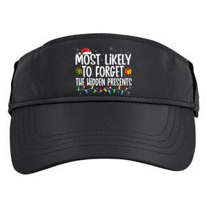 Most Likely To Forget The Hidden Presents Family xmas Adult Drive Performance Visor