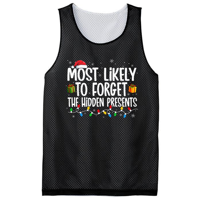 Most Likely To Forget The Hidden Presents Family xmas Mesh Reversible Basketball Jersey Tank