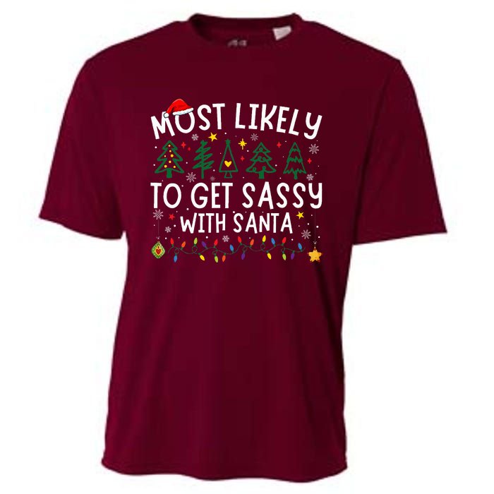 Most Likely To Get Sassy With Santa Matching Christmas Cooling Performance Crew T-Shirt