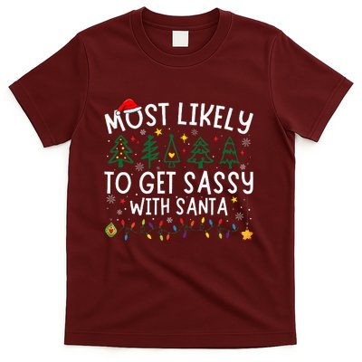 Most Likely To Get Sassy With Santa Matching Christmas T-Shirt