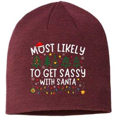 Most Likely To Get Sassy With Santa Matching Christmas Sustainable Beanie