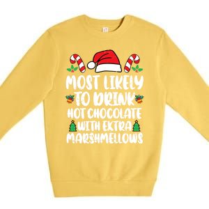 Most Likely To Drink Hot Chocolate Christmas Family Matching Premium Crewneck Sweatshirt