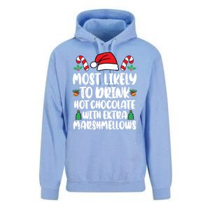 Most Likely To Drink Hot Chocolate Christmas Family Matching Unisex Surf Hoodie