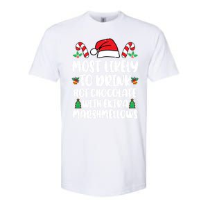 Most Likely To Drink Hot Chocolate Christmas Family Matching Softstyle CVC T-Shirt