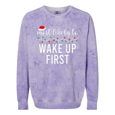 Most Likely To Christmas  Matching Family Pajamas Funny Colorblast Crewneck Sweatshirt