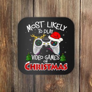 Most Likely To Video Games Christmas Family Gamer Coaster