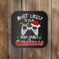 Most Likely To Video Games Christmas Family Gamer Coaster