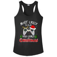 Most Likely To Video Games Christmas Family Gamer Ladies PosiCharge Competitor Racerback Tank