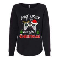 Most Likely To Video Games Christmas Family Gamer Womens California Wash Sweatshirt