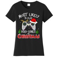 Most Likely To Video Games Christmas Family Gamer Women's T-Shirt