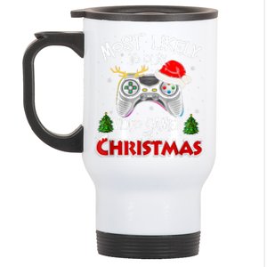 Most Likely To Video Games Christmas Family Gamer Stainless Steel Travel Mug