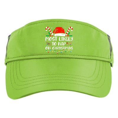 Most Likely To Nap On Christmas Funny Family Christmas Adult Drive Performance Visor