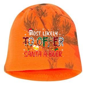 Most Likely To Offer Santa A Beer Christmas Kati - Camo Knit Beanie