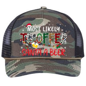 Most Likely To Offer Santa A Beer Christmas Retro Rope Trucker Hat Cap