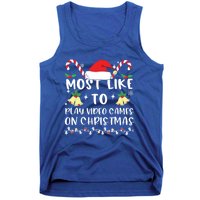 Most Likely To Play Video Games On Christmas Family Crew Gift Tank Top