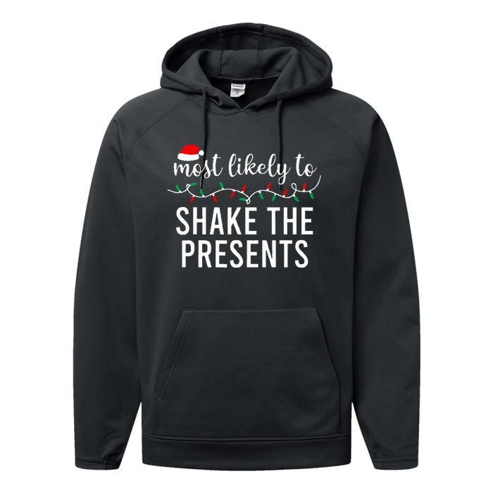 Most Likely To Christmas  Matching Family Pajamas Funny Performance Fleece Hoodie