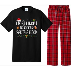 Most Likely To Offer Santa A Beer Funny Drinking Christmas Pajama Set