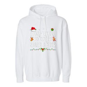 Most Likely To Offer Santa A Beer Funny Drinking Christmas Garment-Dyed Fleece Hoodie