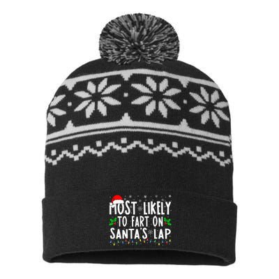 Most Likely To Fart On Santa's Lap Family Matching Christmas USA-Made Snowflake Beanie