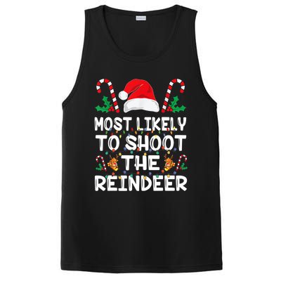 Most Likely To Shoot The Reindeer Santa Christmas Family PosiCharge Competitor Tank